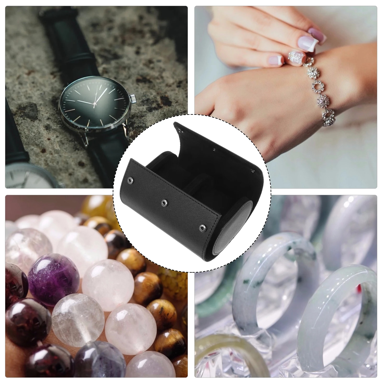 

Durable Watch Case 2 Slots Portable Organizer for Travel Indoor Outdoor Use Safe Men Women Watch Box