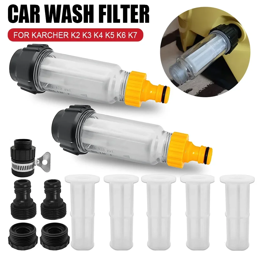 Filtro acqua idropulitrice ad alta pressione per Karcher K2 K3 K4 K5 K6 K7 G 3/4 ''Filtri acqua con nuclei filtranti per Lavor per Nilfisk