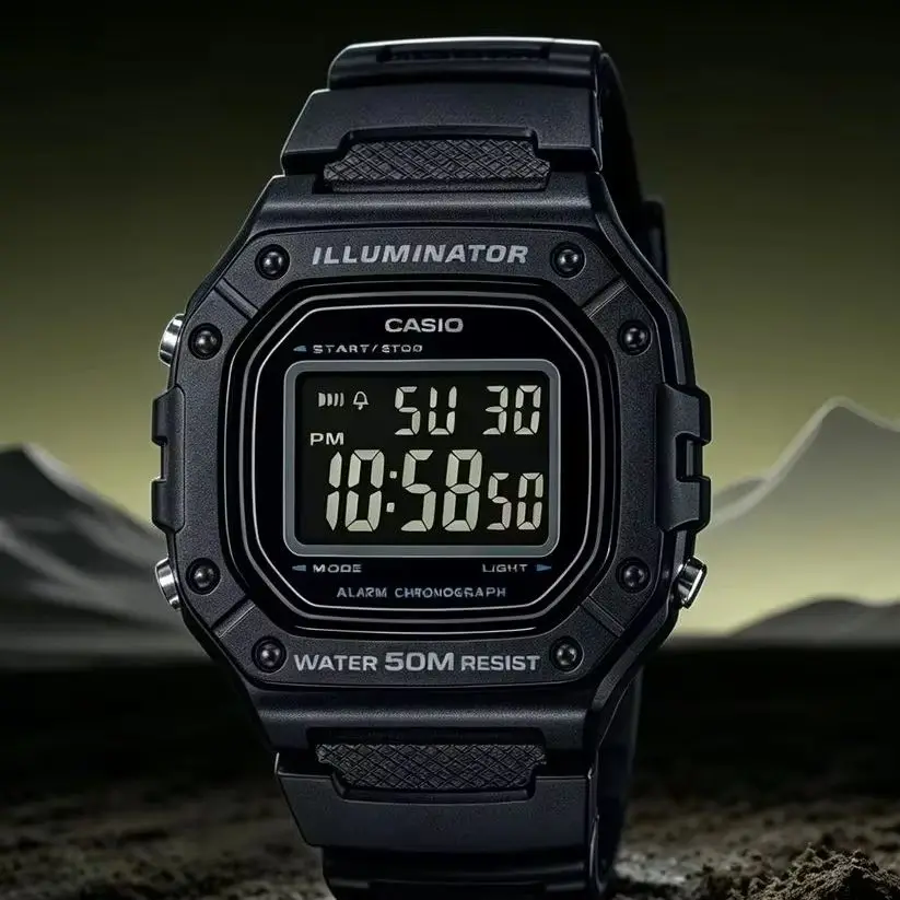 Casio W‑218H Series | Sport Digital Watch | 50‑Meter Water Resistance | 7‑Year Battery | LED Backlight | Stopwatch & Alarm