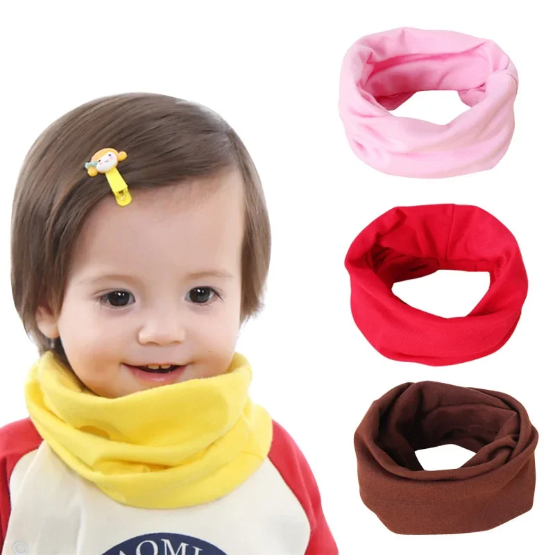 Children's Autumn and Winter Multi-functional Warm Neck Korean Knitted Solid Color Baby Scarf Baby Clothing Mother & Kids