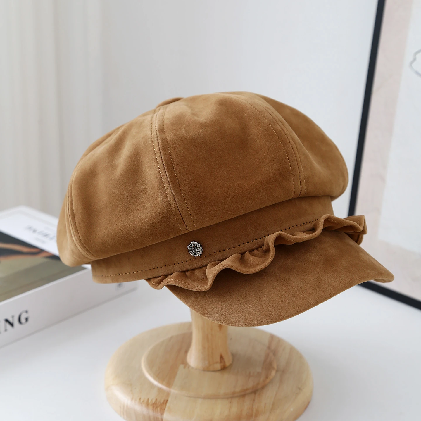 

Octagonal Beret for Women - Thickened Cold-Proof Newsboy Hat, Painter Style Adjustable Winter Cap, Fashion Accessory