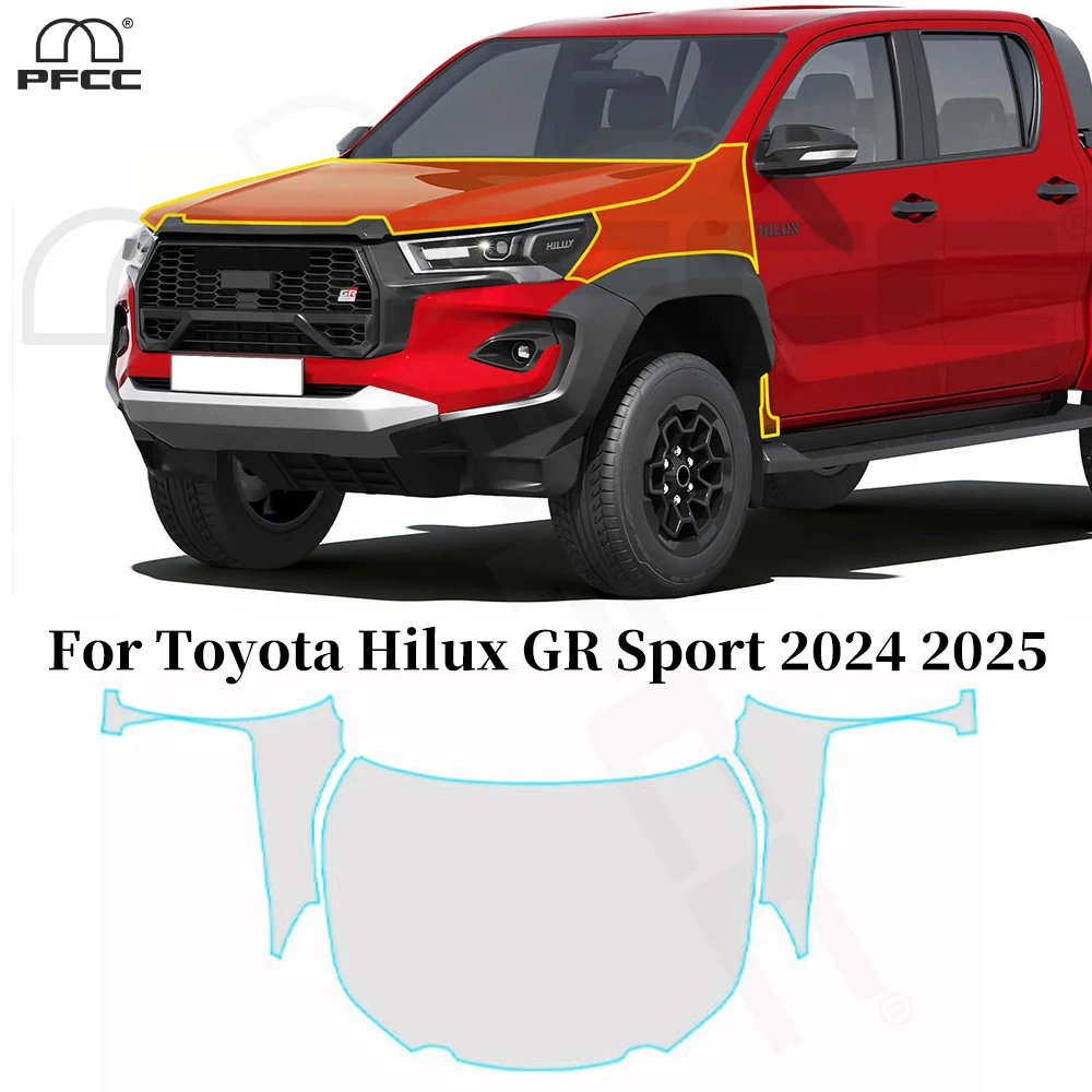 Anti-Scratch Clear Bra For Toyota Hilux GR Sport 2024-2025 TPU Paint Protection Film Pre-cut PPF Resistant Invisible Repairable