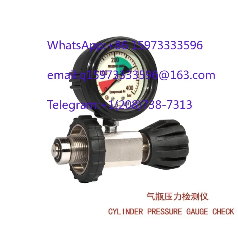 High Pressure SCBA Bottle Gauge 400bar G5/8 Thread Cylinder Pressure Test Manometer for Diving & Fire Safety