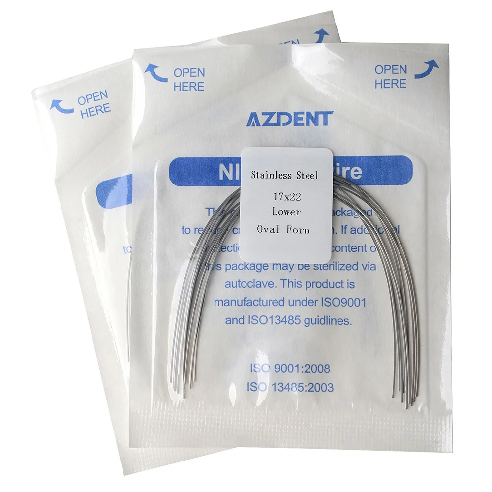 AZDENT Stainless Steel Arch Wires Rectangular Oval Form Orthodontic Archwire Dentist Tool