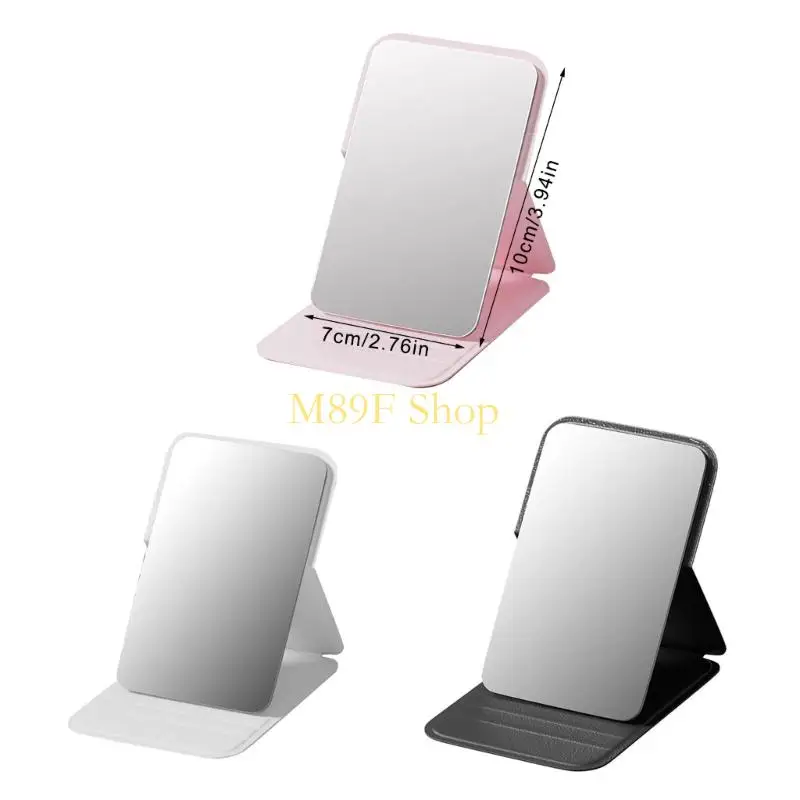 M89F Light Travel Mirror With PU Leather Case For Office Outdoor Makeup