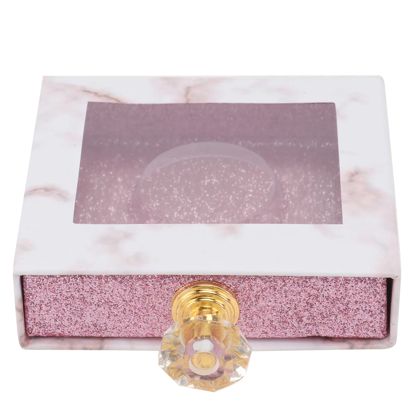 

1pc Square Eyelash False Packaging Paper Portable Glitter Lash Box Case Lightweight Portable Organizer Travel Beauty Empty Case