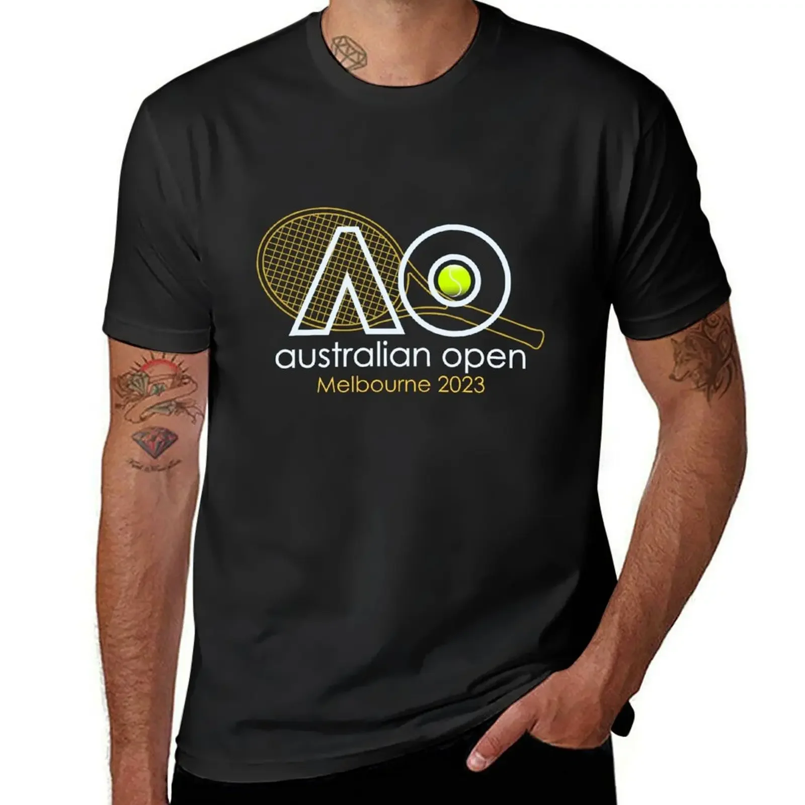 Australian Open Tennis Tournament - Melbourne 2023 T-Shirt plus size tops tees Short sleeve tee funnys mens workout shirts