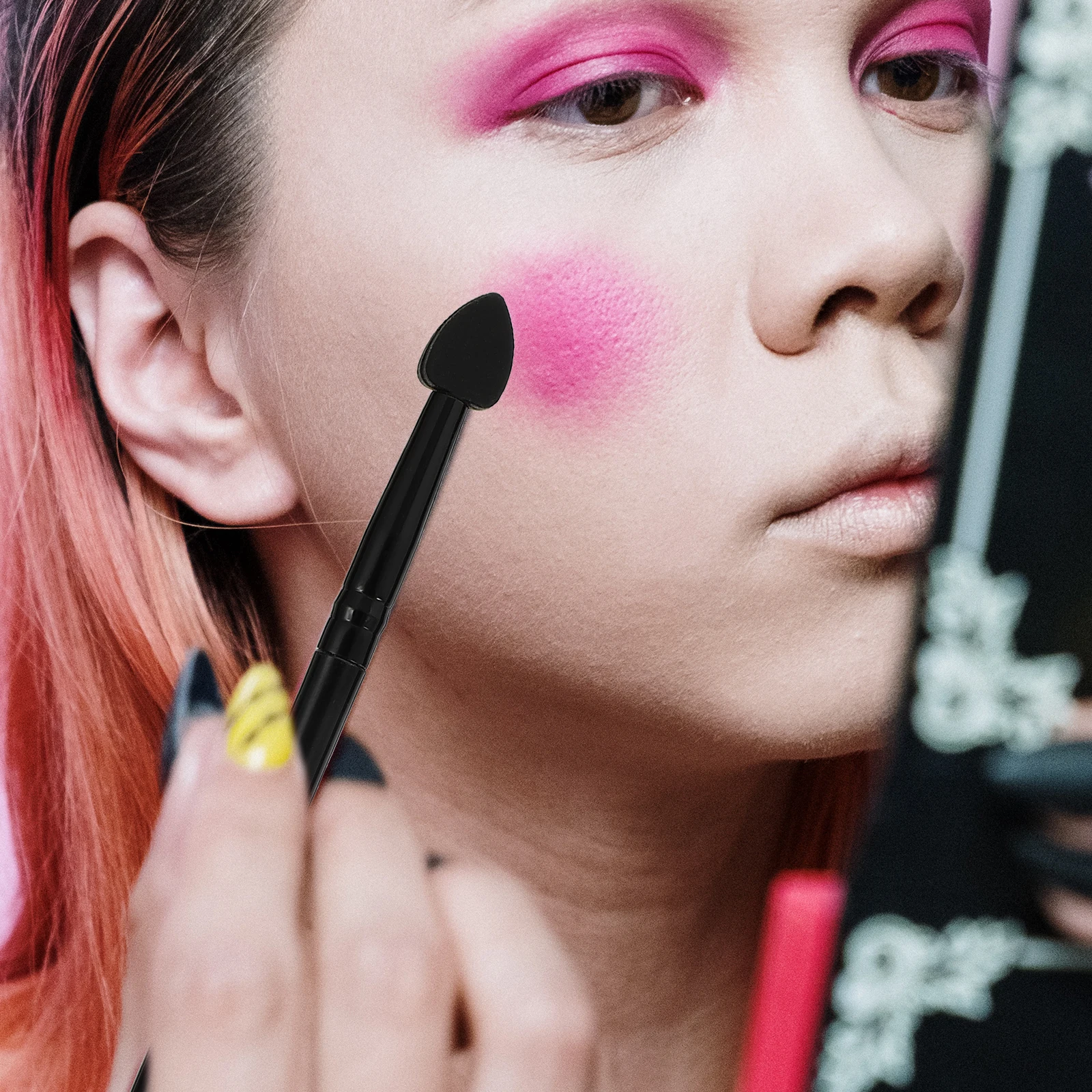 5Pcs Makeup Brushes Professional Eyeshadow Tools Smooth Silicone Handle Black Color Daily Eye Accessories