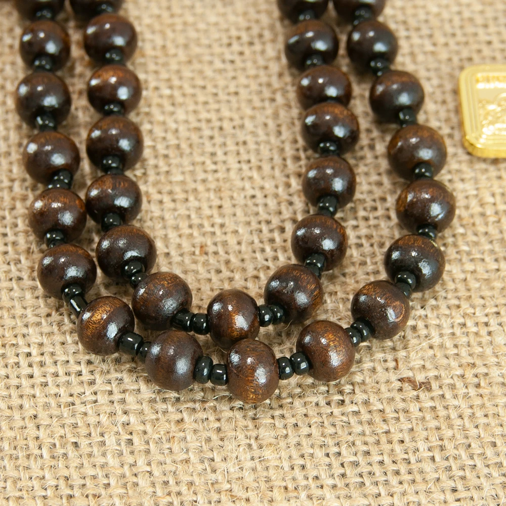 جديد قلادة الأرثوذكسية مع سلسلة من الخرز الخشبي الصليب الذهب مسبحة خشبية مطرز سلسلة الدينية يسوع الصلاة صندوق مجوهرات هدية #4