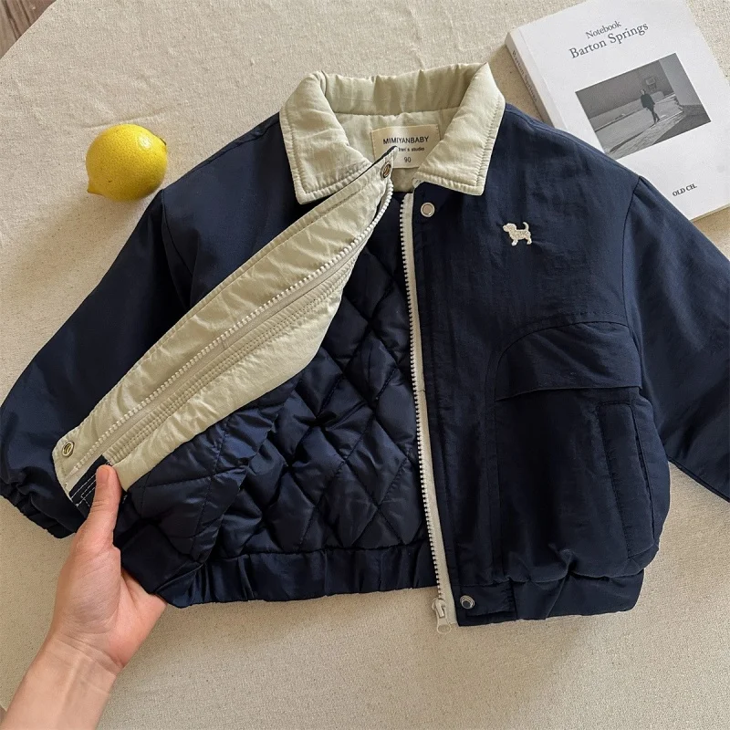 Dicke warme Winterjacke für Kinder, Jungen und Mädchen, Cartoon-Baseballjacke, Herbst-Outwear, Sportliche Freizeitkleidung, Neu – Detail 13
