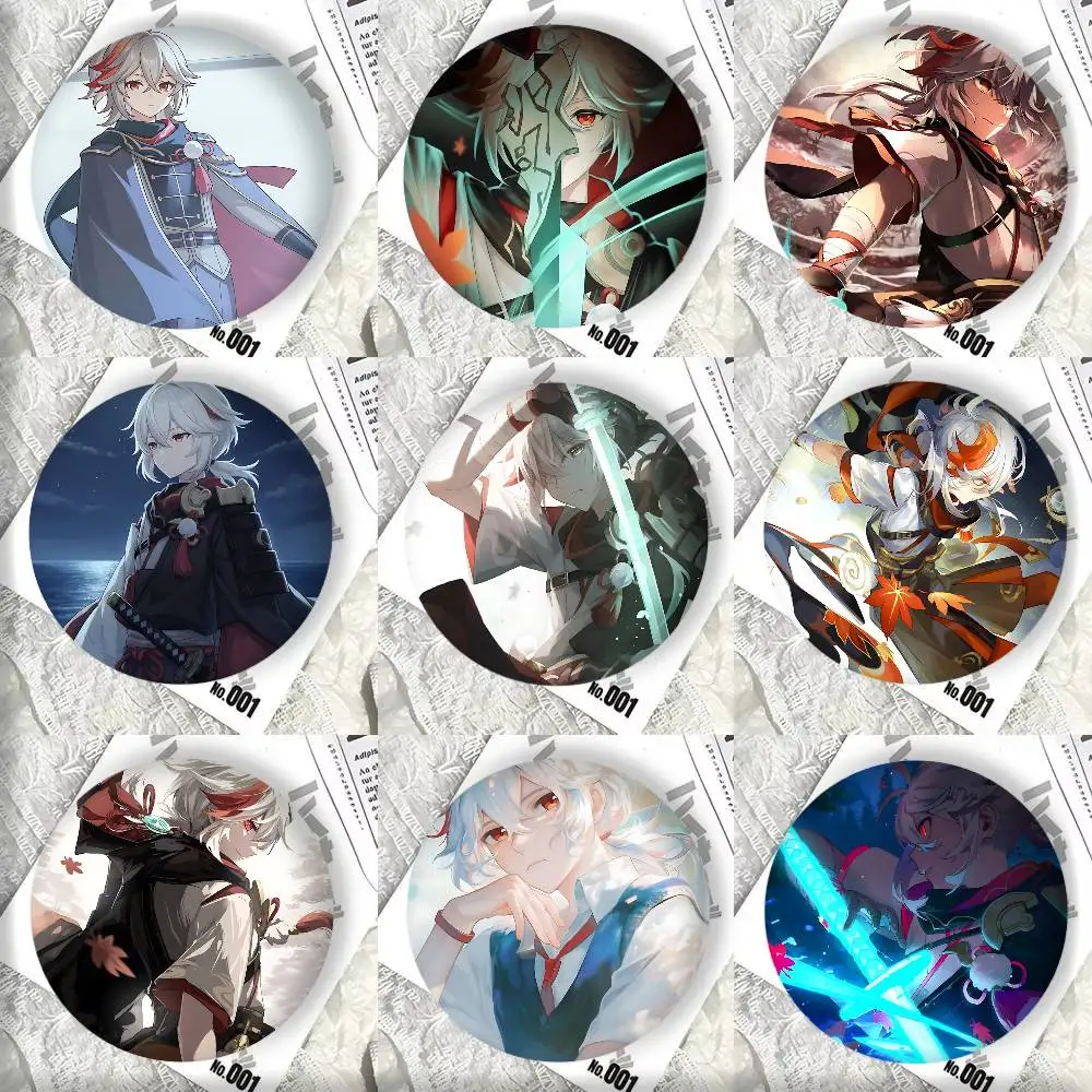 Game Genshin Impact Kaedehara Kazuha Round badge lapel pin backpack clothing jewelry accessories gift brooch