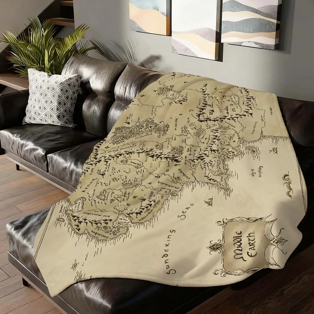 Middle Earth Map -Lords Of The R-Rings Blanket Soft and Skin Friendly For Couch Bed Napping Bedspread All Seasons Comforter