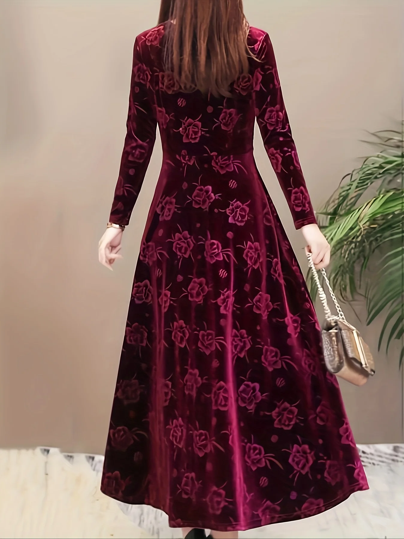 Women's Elegant V-neck Long Sleeve Formal/Party/Daily Dress - Machine Washable Dress Bridesmaid Dress, Tailored A-line Contour S