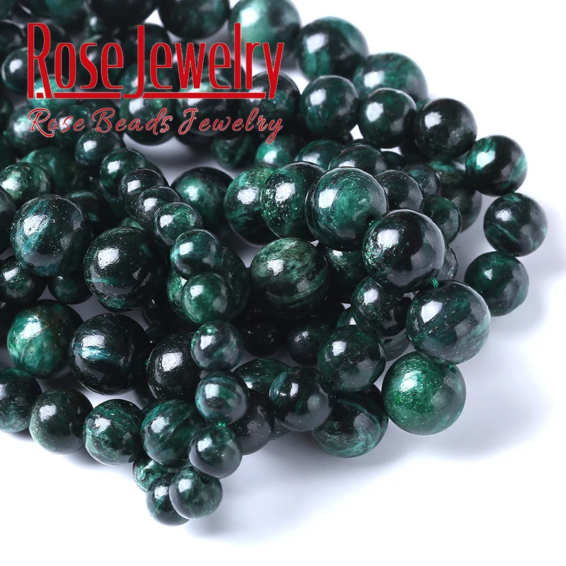 AAAAA Natural Green Emerald Gemstone Beads Green Stone Round Loose Beads For Jewelry Making DIY Bracelets Necklaces 6/8/10mm 15\