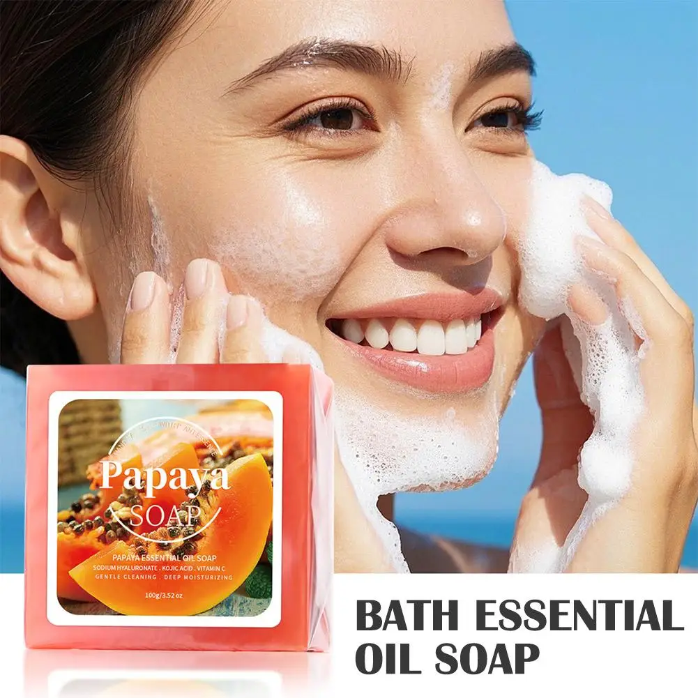 100g 천연 에센셜 오일 비누 (글리세린 함유) 딥 클렌징, 피부톤 개선, 스위트 오렌지 향 바 비누 (얼굴 & 바디 케어용)
