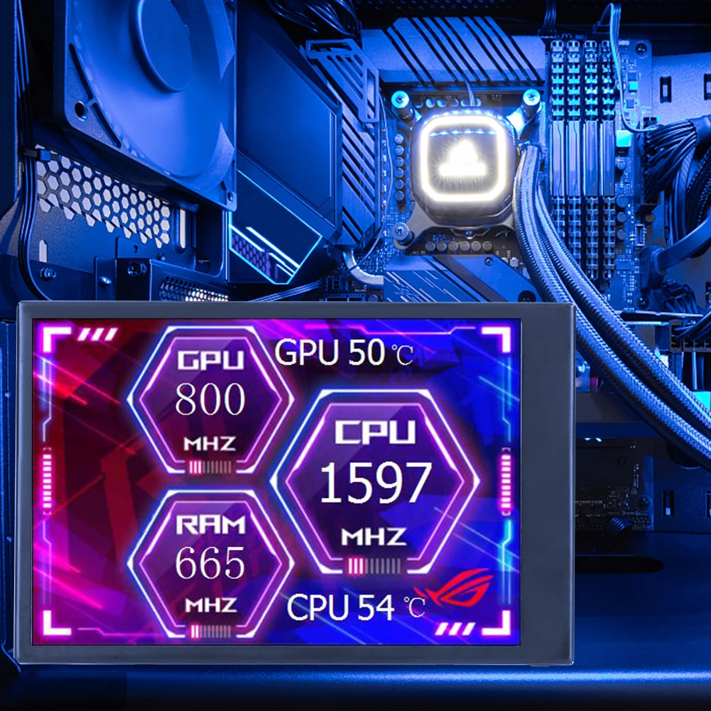 شاشة عرض مجانية لمحرك الأقراص AIDA64 واجهة مزدوجة من النوع C ، شاشة LCD صغيرة لأجهزة الكمبيوتر الشخصي ، هيكل ITX ، وحدة المعالجة المركزية ،