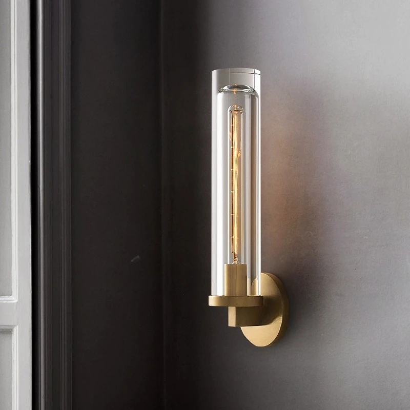 Light Luxury Copper And Crystal Wall Lamps Designer American Style Minimalist Bedroom Bedsides Hotel Villa Corridor LED Sconces