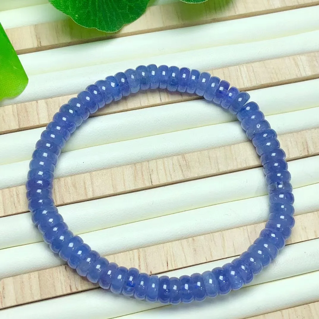 Natural Deep Blue Tanzanite Bracelet  Bracelet  6X2mm Tanzanite Jewelry Beads Women  Man  Best Christmas Gift