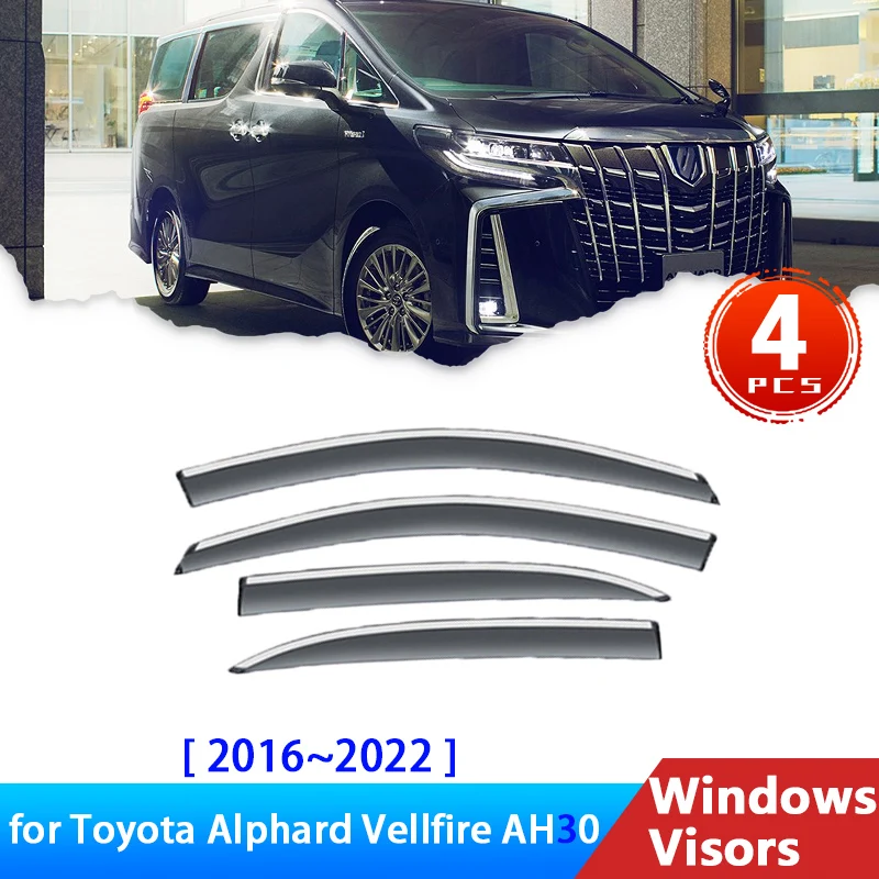 

Deflectors for Toyota Alphard Vellfire AH30 30 2016~2022 Accessories Car Side Windows Visors Rain Eyebrow Guards Protector Trim