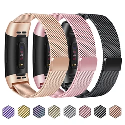 Pulseira magnética de metal para fitbit charge 2/carga 3/carga 4/carga 3 se pulseira pulseira para fitbit charge 2 3 4 cinta