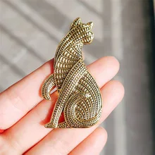

Vintage Cat Brooch Pin Unique Abstract Alloy Animal Brooch For Women Stylish Coats Jackets Parties Daily Wear Durable Retro Pet