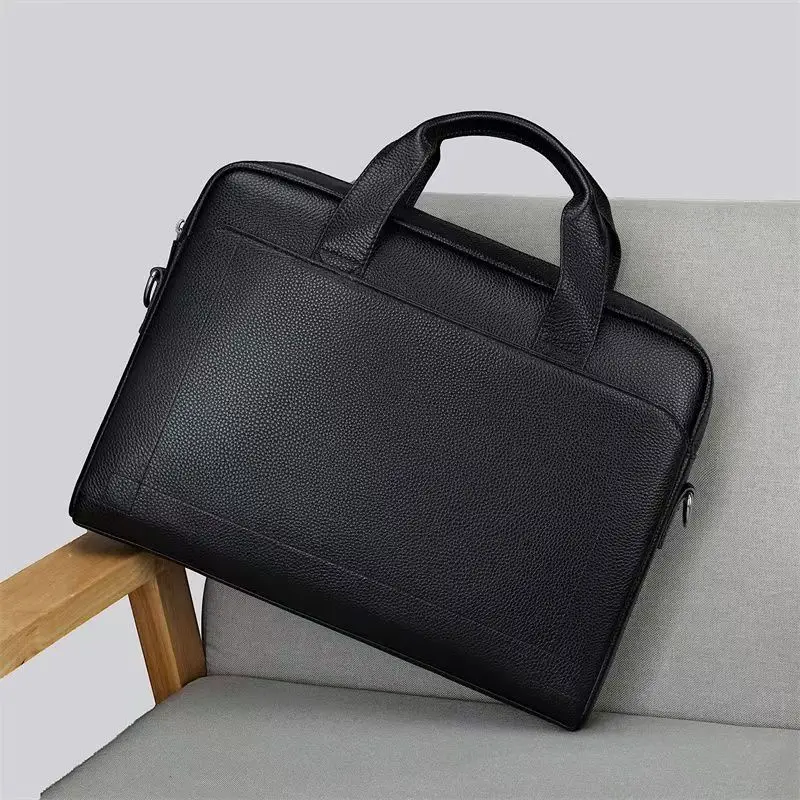 2027 New Laptop Bags Cow Genuine Leather Men's Briefcase Luxury Brand Male Handbags Men Messenger 14 Inch Computer Bag