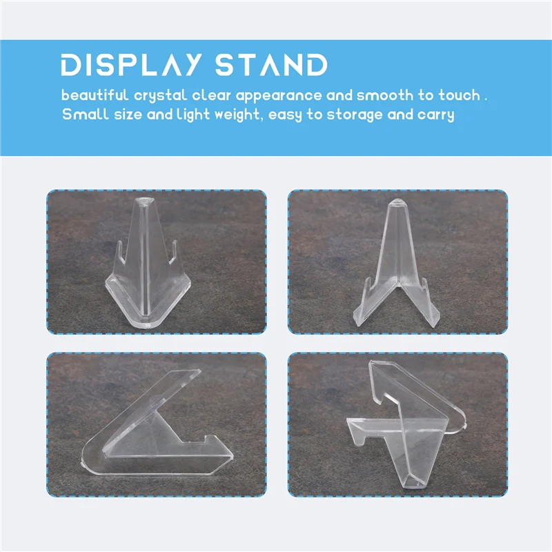 A19F-10Pcs Acrylic Coin Display Stand Holder Small Coins Easel Holder For Card Collectable Challenge Coin Capsule Medal Racks
