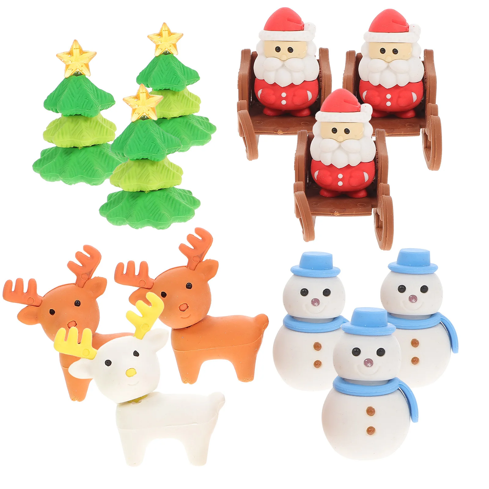 

12pcs Christmas Santa Eraser /Box Soft Pencil Rubber Gift Student School Supplies Party Favors Xmas Present