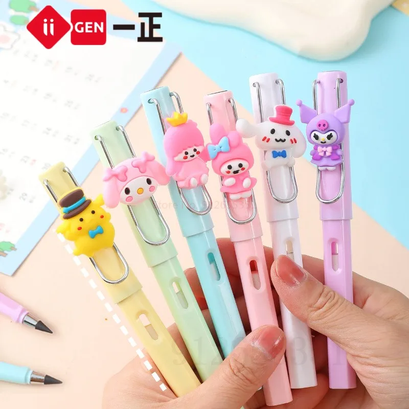 

10pcs Sanrio Eternal Pencil Kawaii Hello Kitty My Melody Kuromi Writing No Ink Pencils Art Sketch Pen Stationery School Supplies