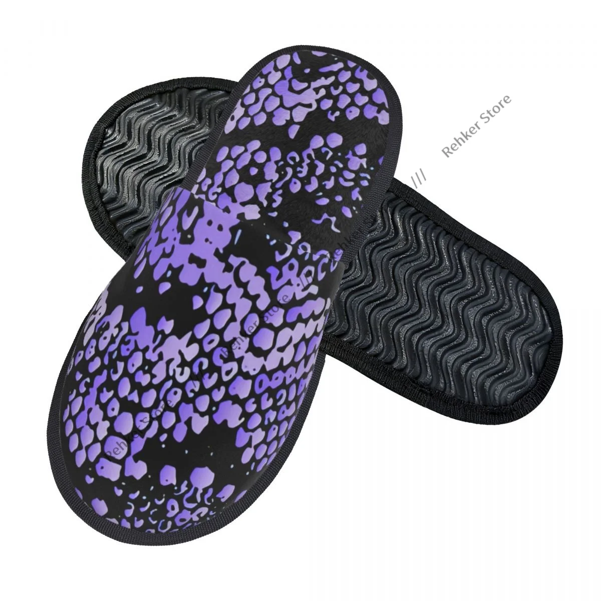 Indoor Slippers Snake Animal Texture Plush Slipper Autumn Winter Shoes House Flat Floor for Bedroom