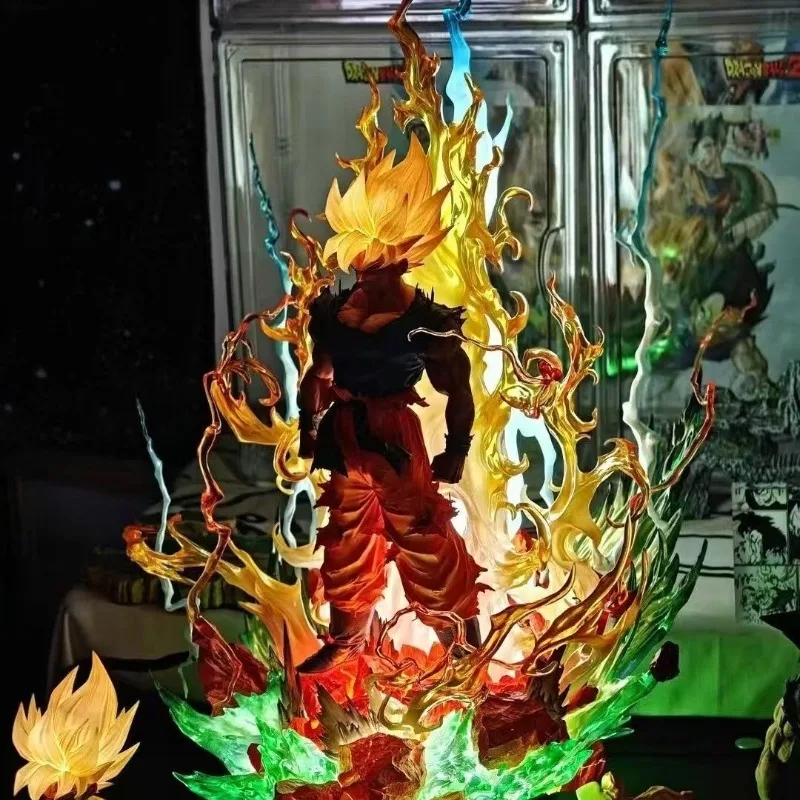 Figurine Dragon Ball Super Saiyan Son Goku, 60cm, modèle animé haut de gamme, système de Collection en résine, ornements de bureau, jouets cadeaux de vacances