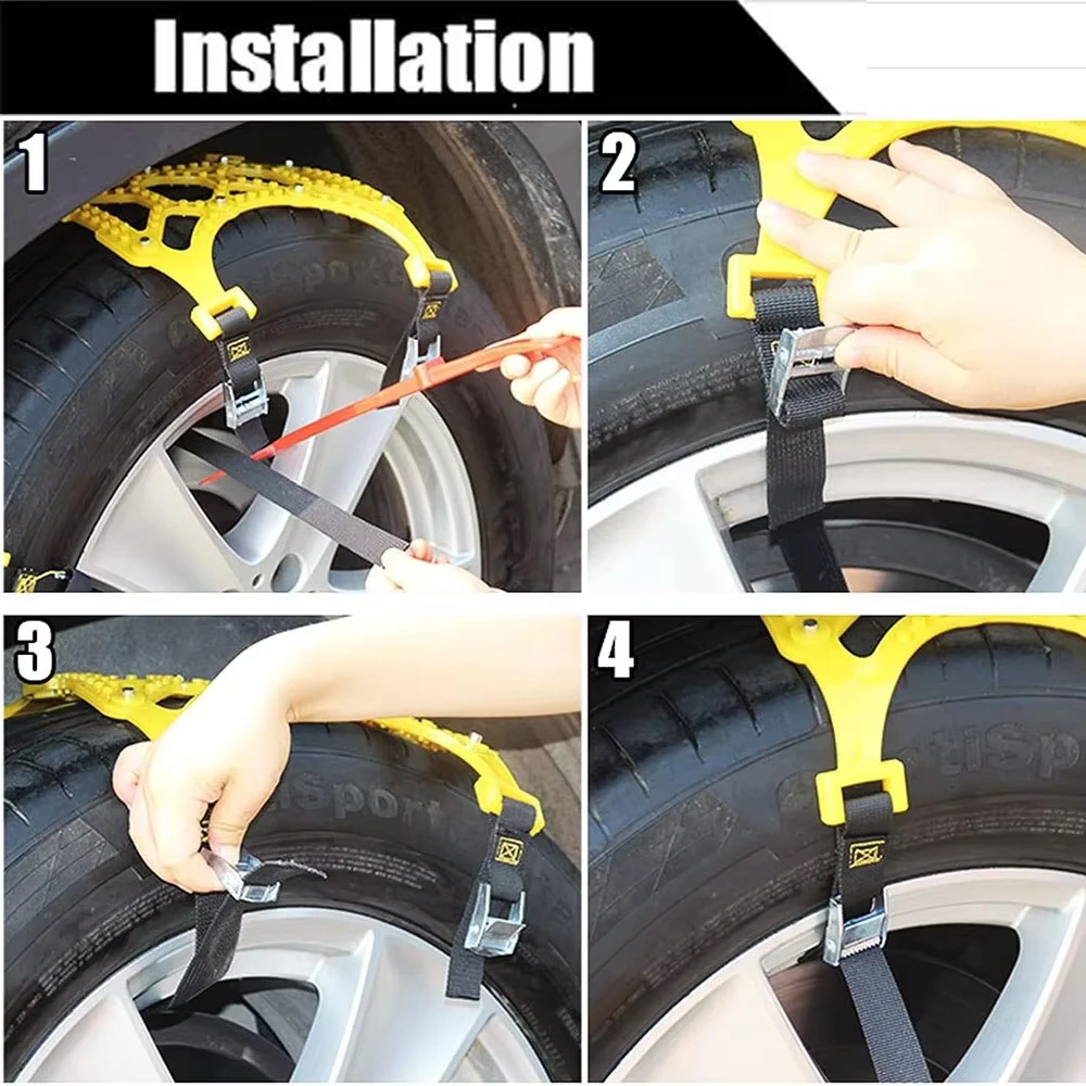 3/6PCS Winter Car Snow Chain Antiskid Car Motorcycle Outdoor Snow Tire Emergency Anti-Skid Tyre Chains Auto Emergency Accessorie