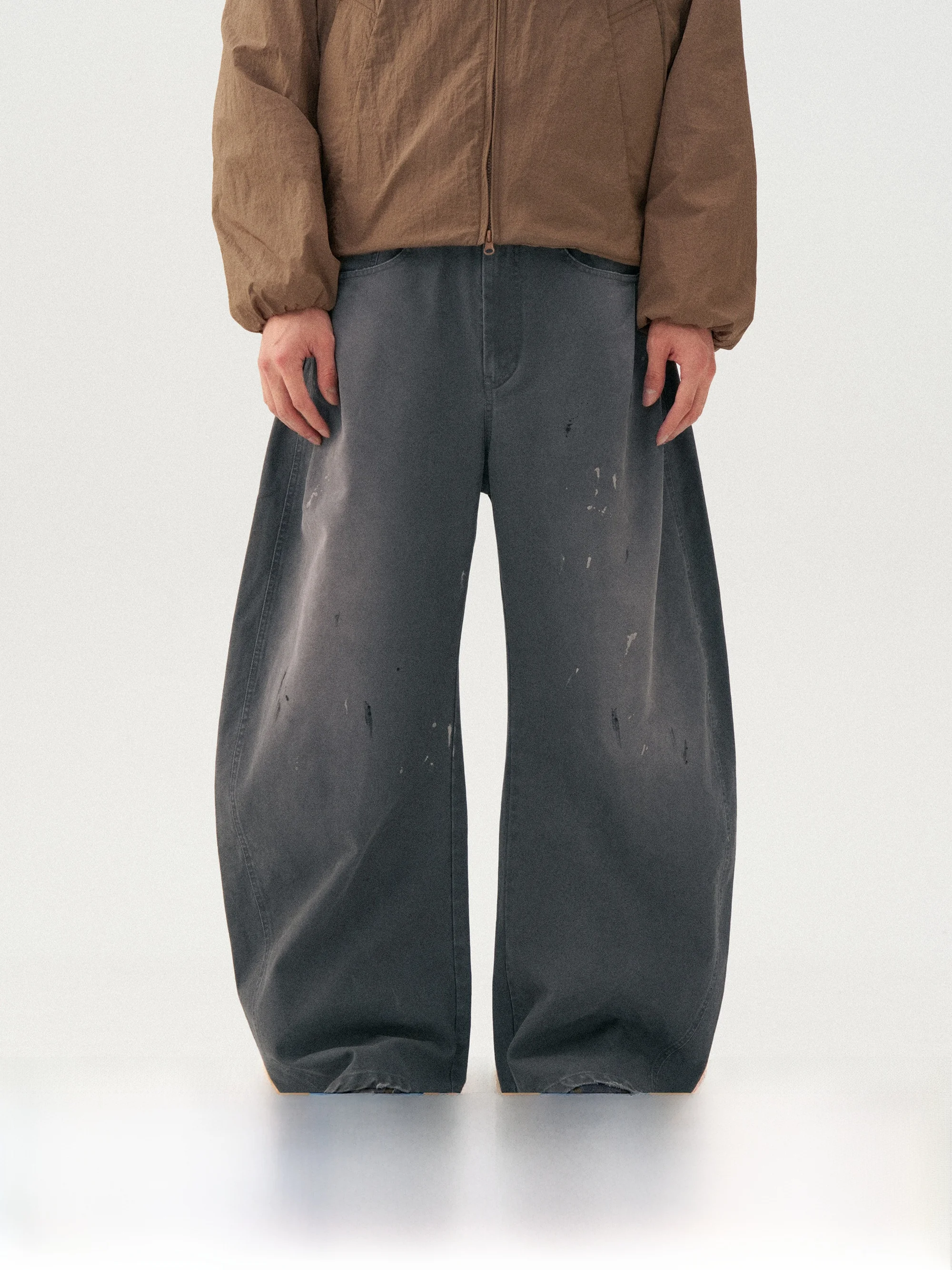 

Monterest Vintage Heavyweight adient Waed Double Pleat Knife Casual Pants Straight Leg Cotton Youth Spring Faion