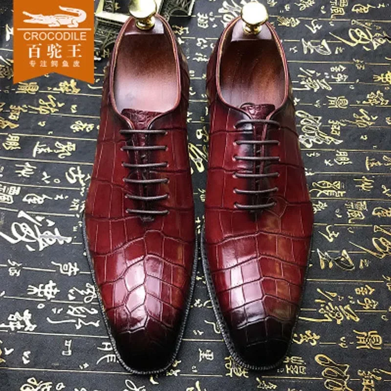 chue  new  crocodile Men shoes handmade man  business  Men shoes  crocodile  Men shoes