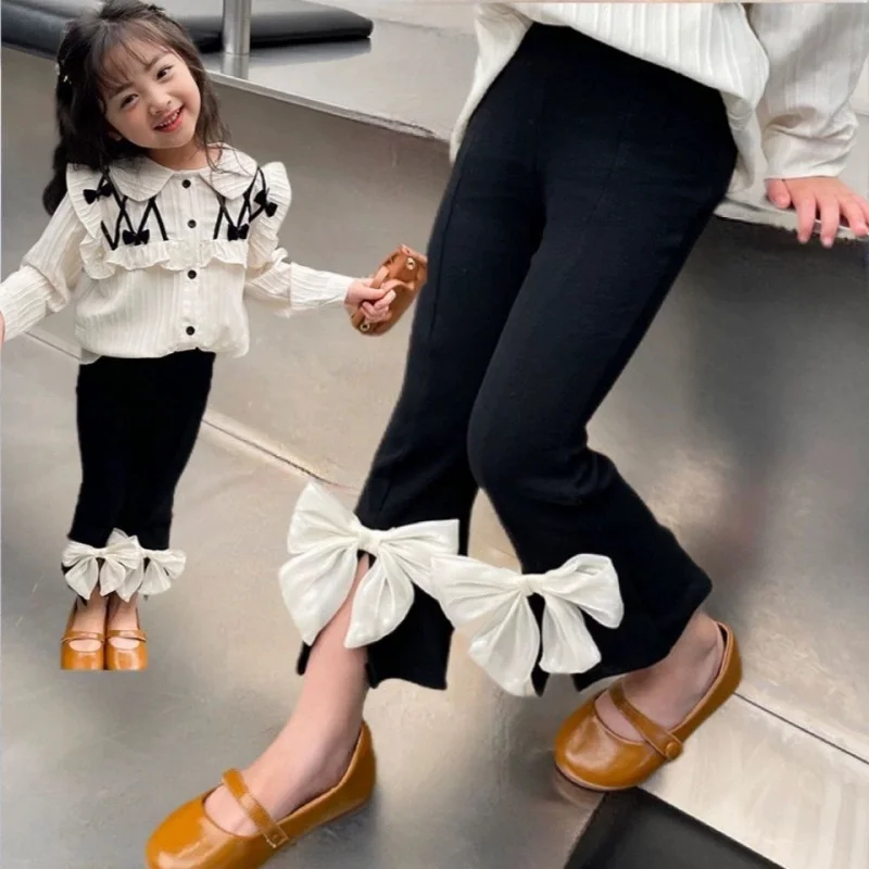 

Girls' Pants Spring and Autumn 2026 New Stylish Korean Version Flared Pants for Girls, Casual Pants for Children's Clothing