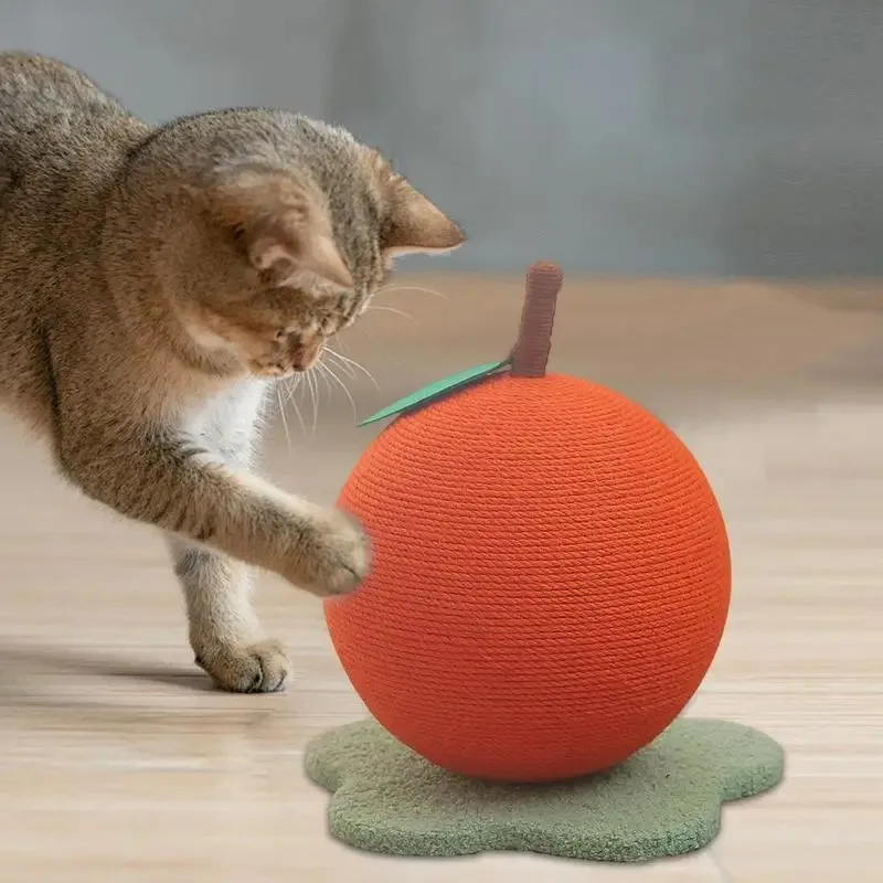 

Cat Supplies Pet Cat Toys Orange Shape for Indoors Cats Grinding Claw Ball Sisal Scratcher Toys for Cats Cat Accessories