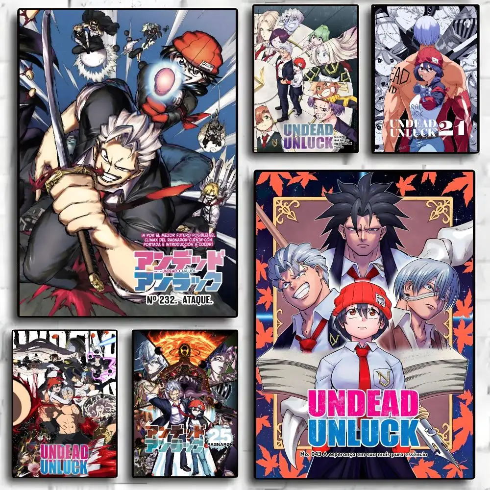 Undead Unluck Anime Supernatural Action Poster Self-adhesive Advanced Aesthetic Printing Paper Wall Art Living Room Home Decor