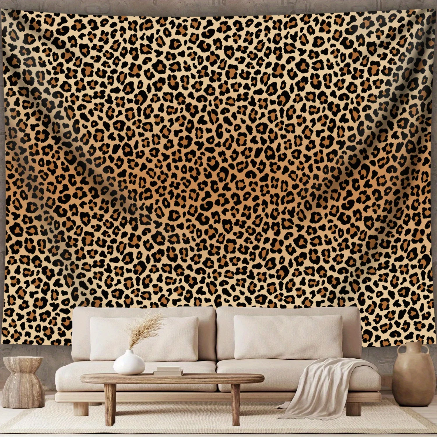 2D Flat 1pc- Ultra Large Size- Fashion Leopard Print Landscape Photo Huge Digital Printing Tapestry Aesthetic Printing Polyester