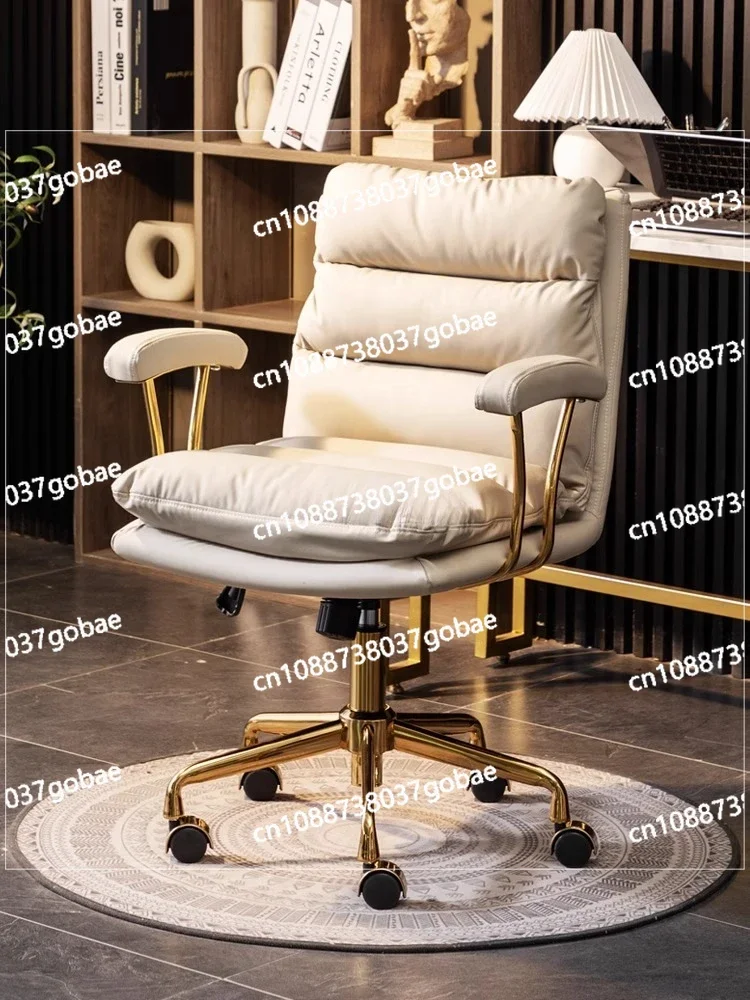 Home Long-Sitting Comfortable Office Seating Lifting Genuine Leather Chair