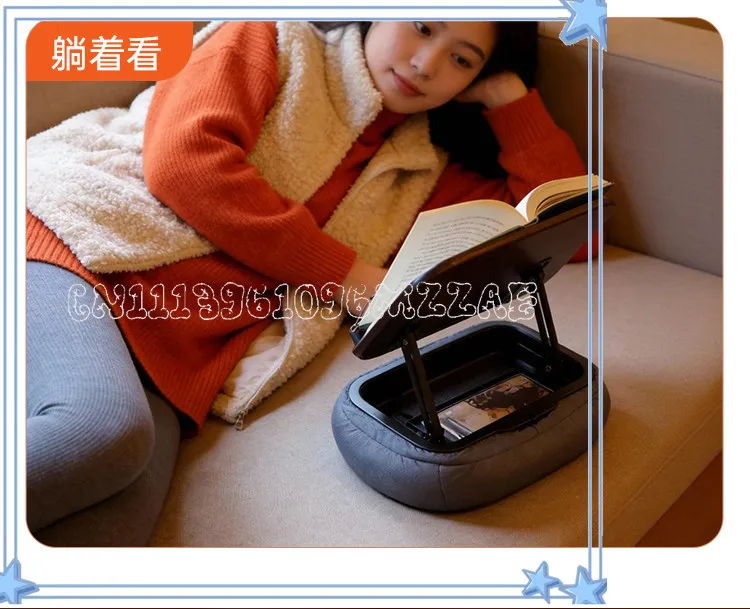 Foldable Reading Pillow Bracket, Lazy Sofa Bed Bookshelf, Phone Tablet Support Shelf