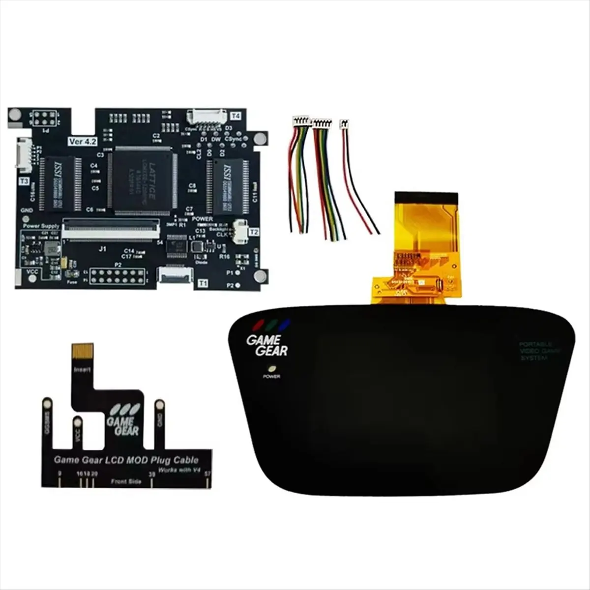 IPS V4.2 vorlaminierter Bildschirm MOD-Kits für Game Gear Highlight-Helligkeit LCD-Bildschirm mit Hintergrundbeleuchtung für Konsole-ABWO