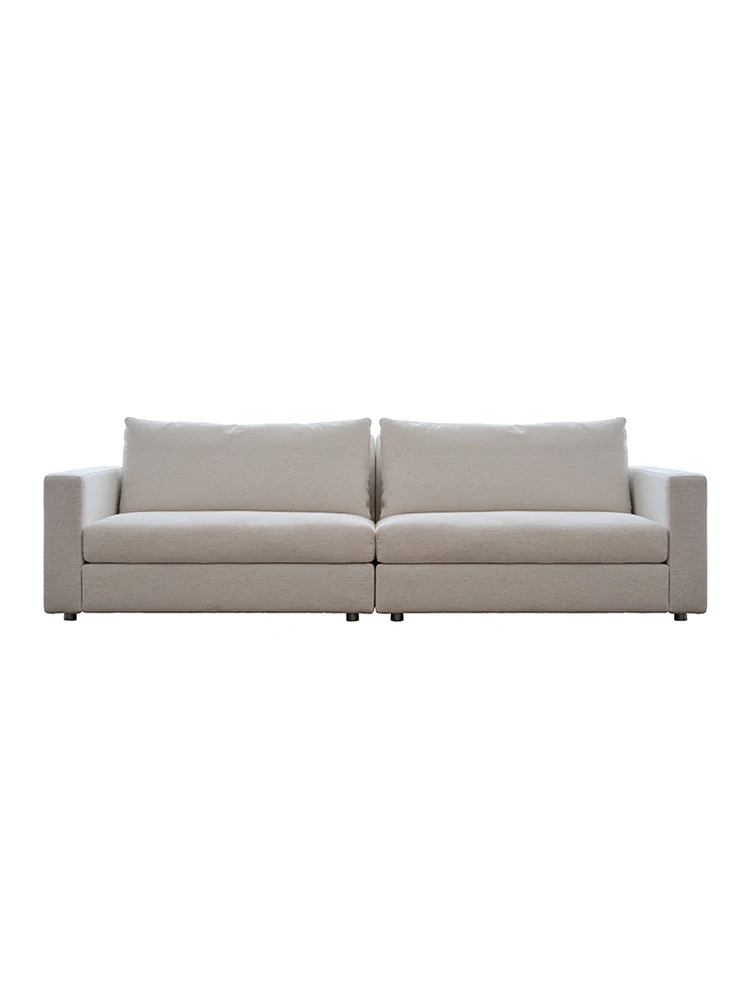 

Retro leather fabric sofa, wabi sabi Japanese style, multi person