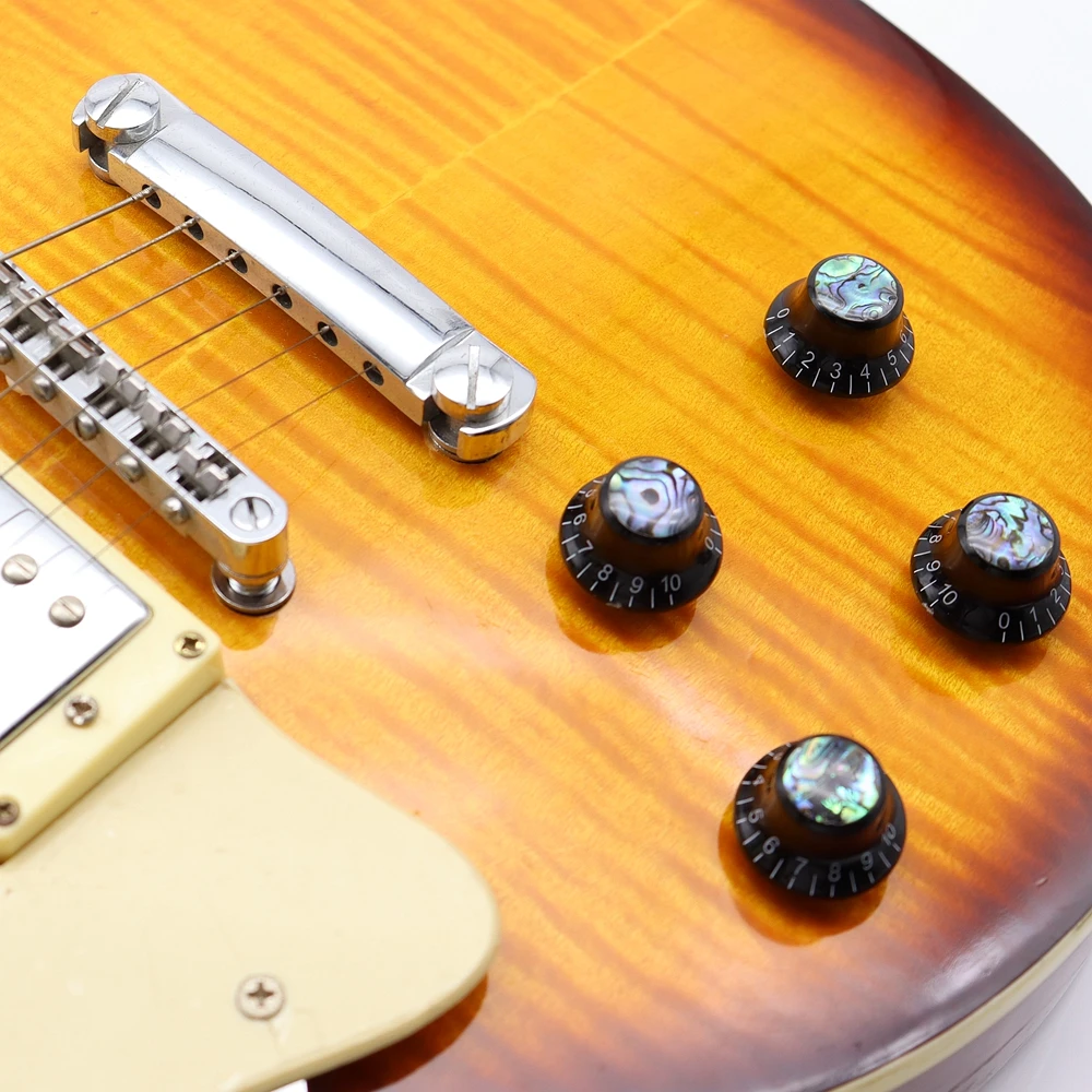 3 Stück/4 Stück Gitarrenknöpfe Abalone Top Bell Top Hat Speed Volume Tone Knob für LP ST Gitarre – Detail 12