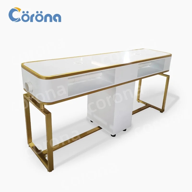 

Nail Salon Manicure Table Professional Beauty Salon Furniture Modern Double Nail Tech Table Manicure