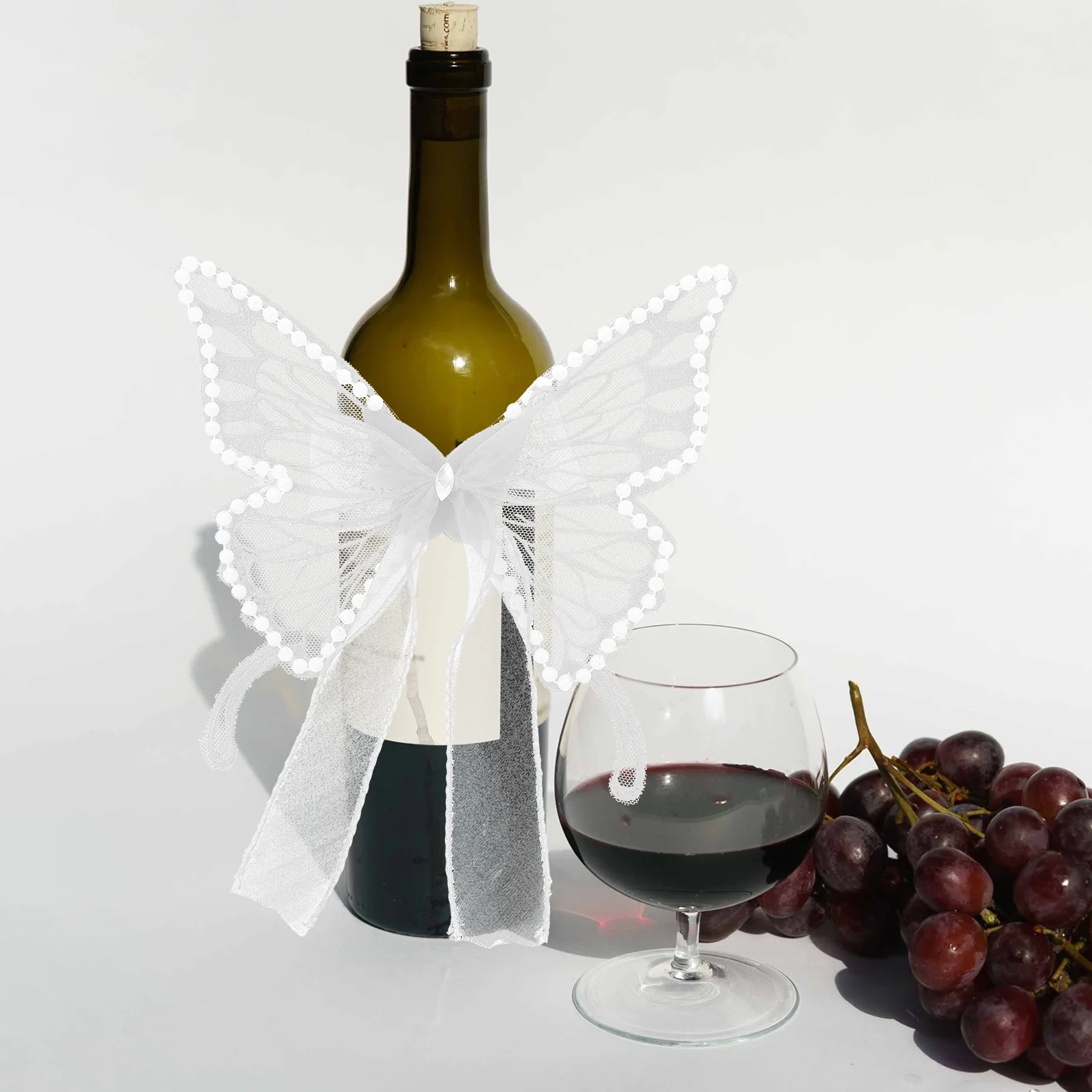

Bottle Butterfly Wings Glitter Black Gauze Pearl Rhinestone Holiday Decorations Party Accessories Gifts Family Friends