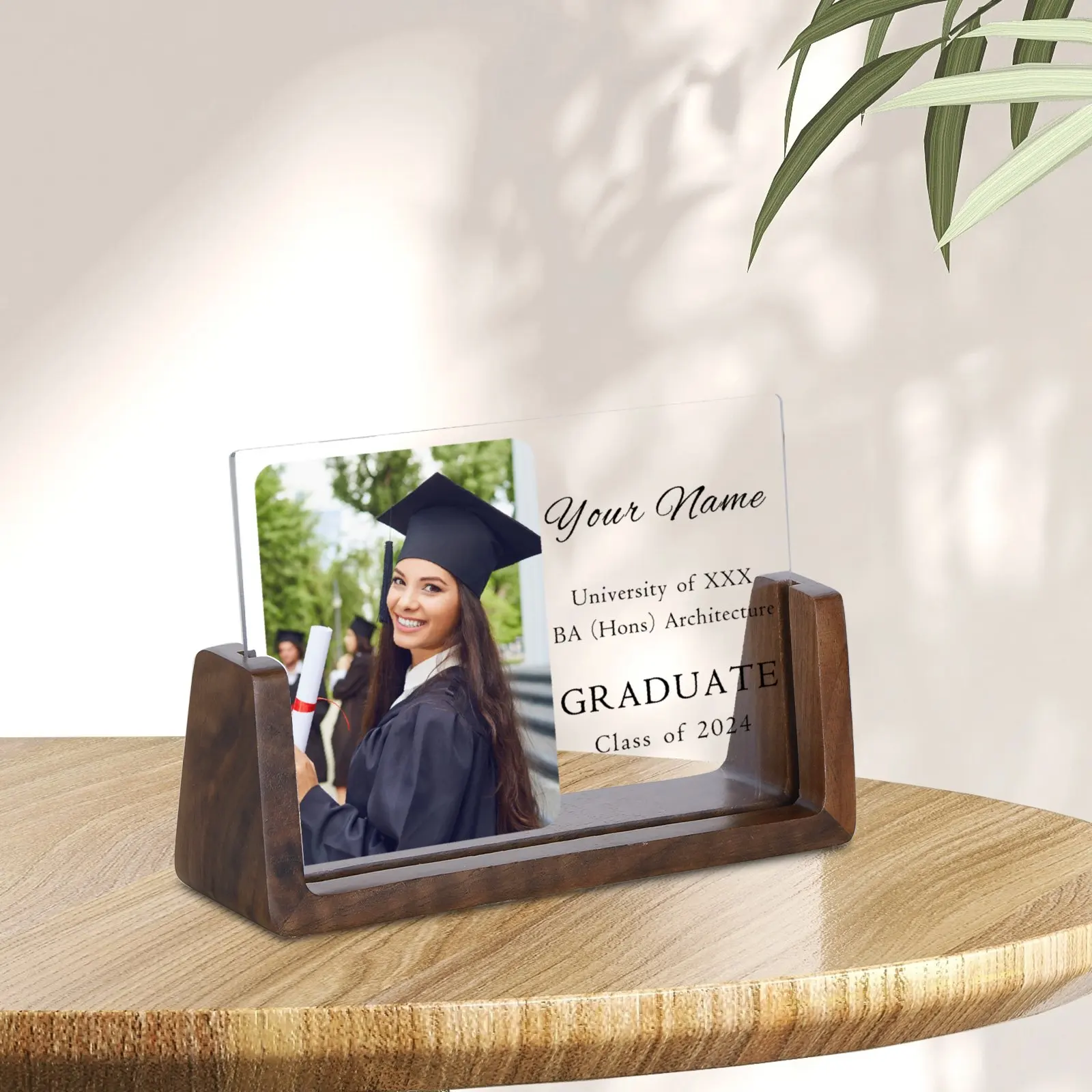 Custom Acrylic Graduation Plaque for Her Class of 2024 Graduation Gift for Daughter Girlfriend Best Friend Memorial Photo Frame