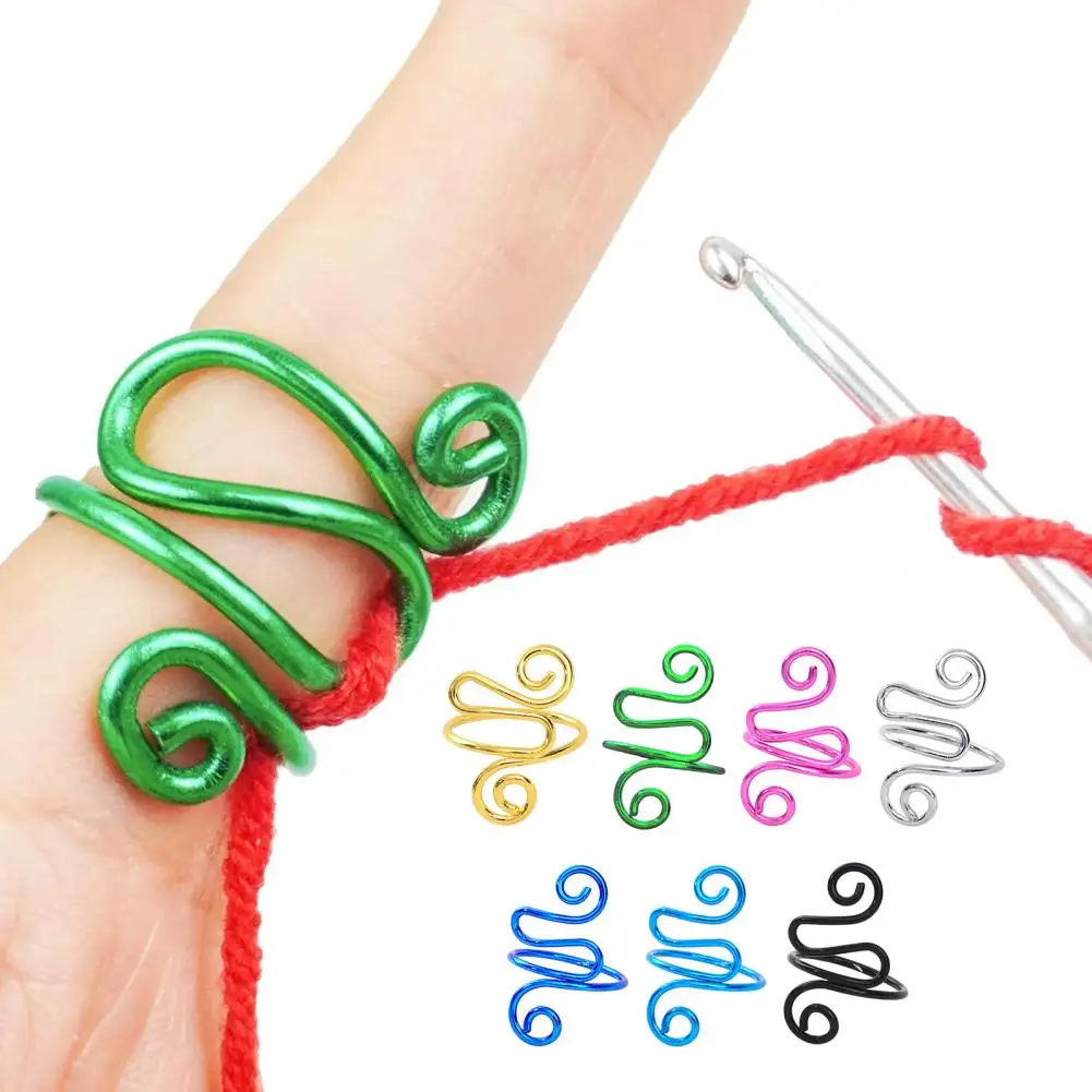 

Crochet Ring Aluminum Adjustable Crochet Tension Ring Yarn Tension Control Ring Thread Wrapped Rings Crochet Tools