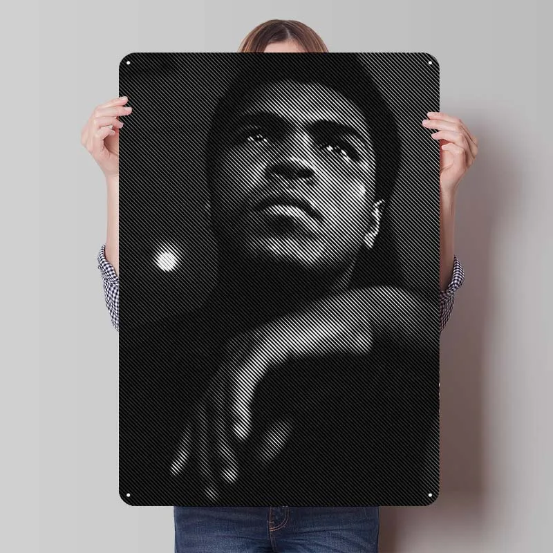 Muhammad Ali Boxing Art Custom Metal Sports Signs Poster Vintage Room Decor Men Tinplate Sign for Wall Art Decoration Man Cave