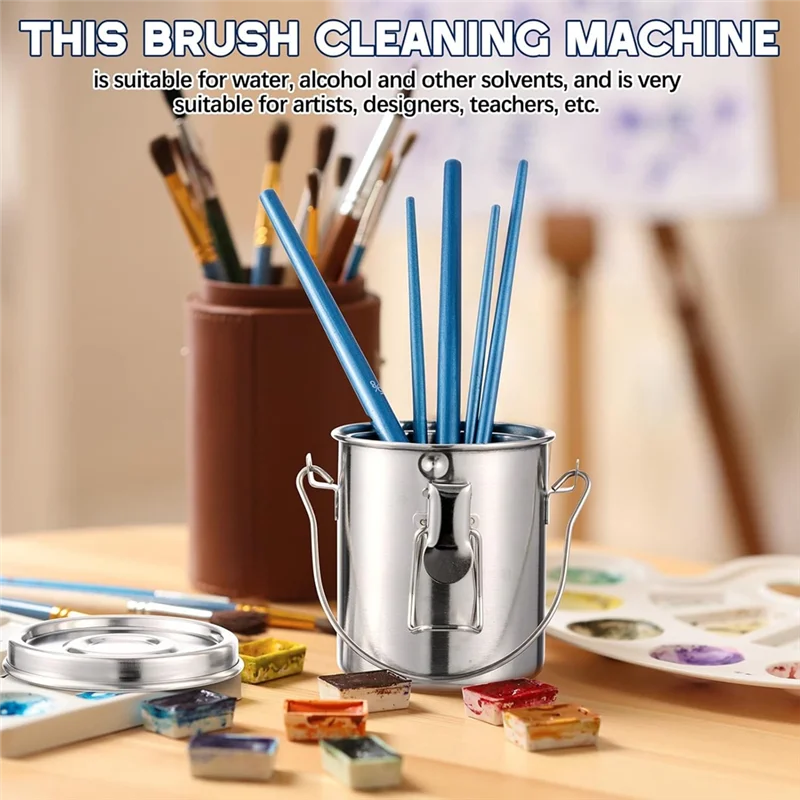 تستخدم لمجموعة منظف الزيت، مع غطاء وفلتر، وحامل فرشاة محمول من الفولاذ المقاوم للصدأ، ومنظف فرشاة الطلاء B84B بقدرة 6.6 أونصة