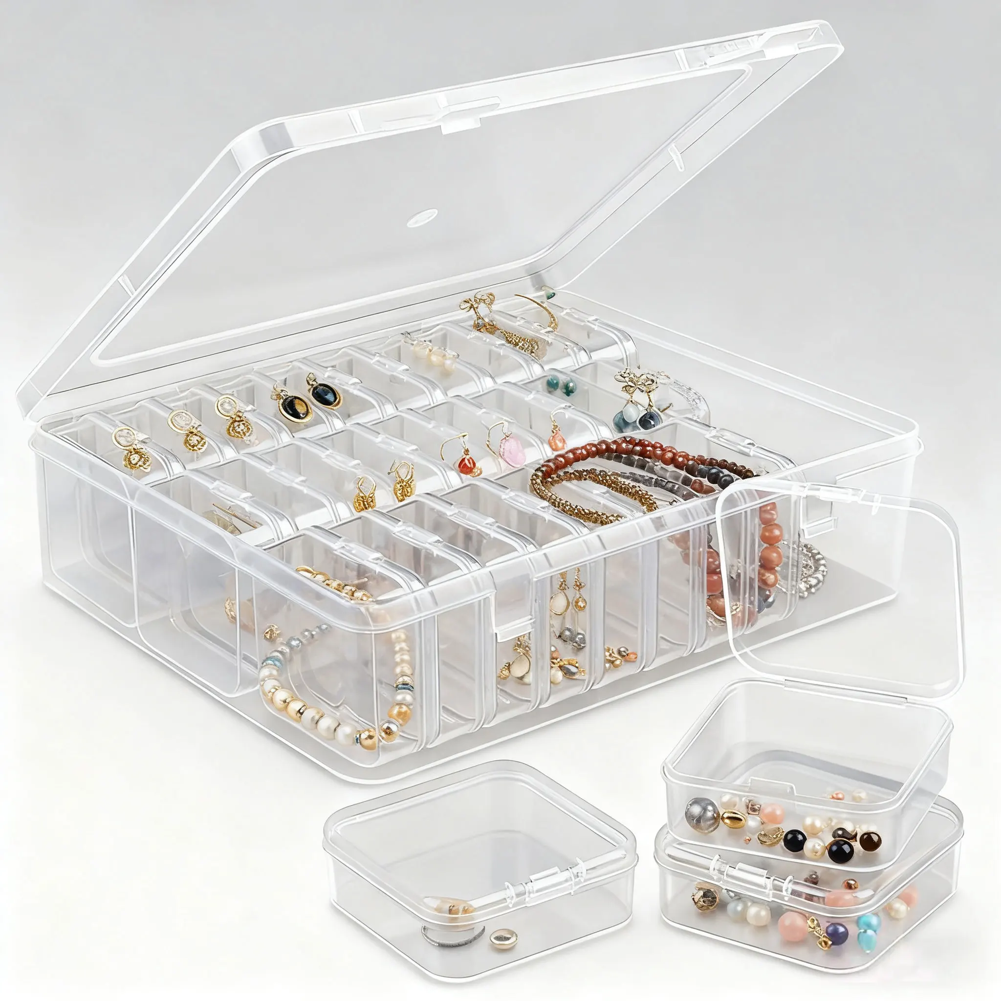 Multi Compartment Jewelry Storage Box Home Multifunctional Storage Box DIY Supplies Nail Art Rhinestone Mosaic Storage Container